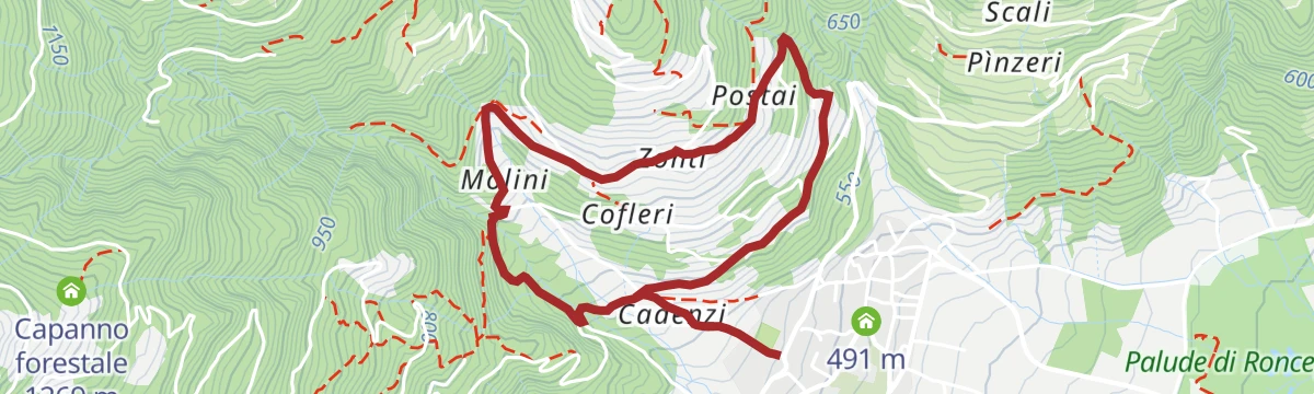Route map: Percorso castagno Maso Molini
